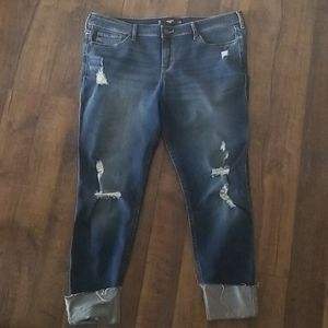 Hollister distressed crop jeans